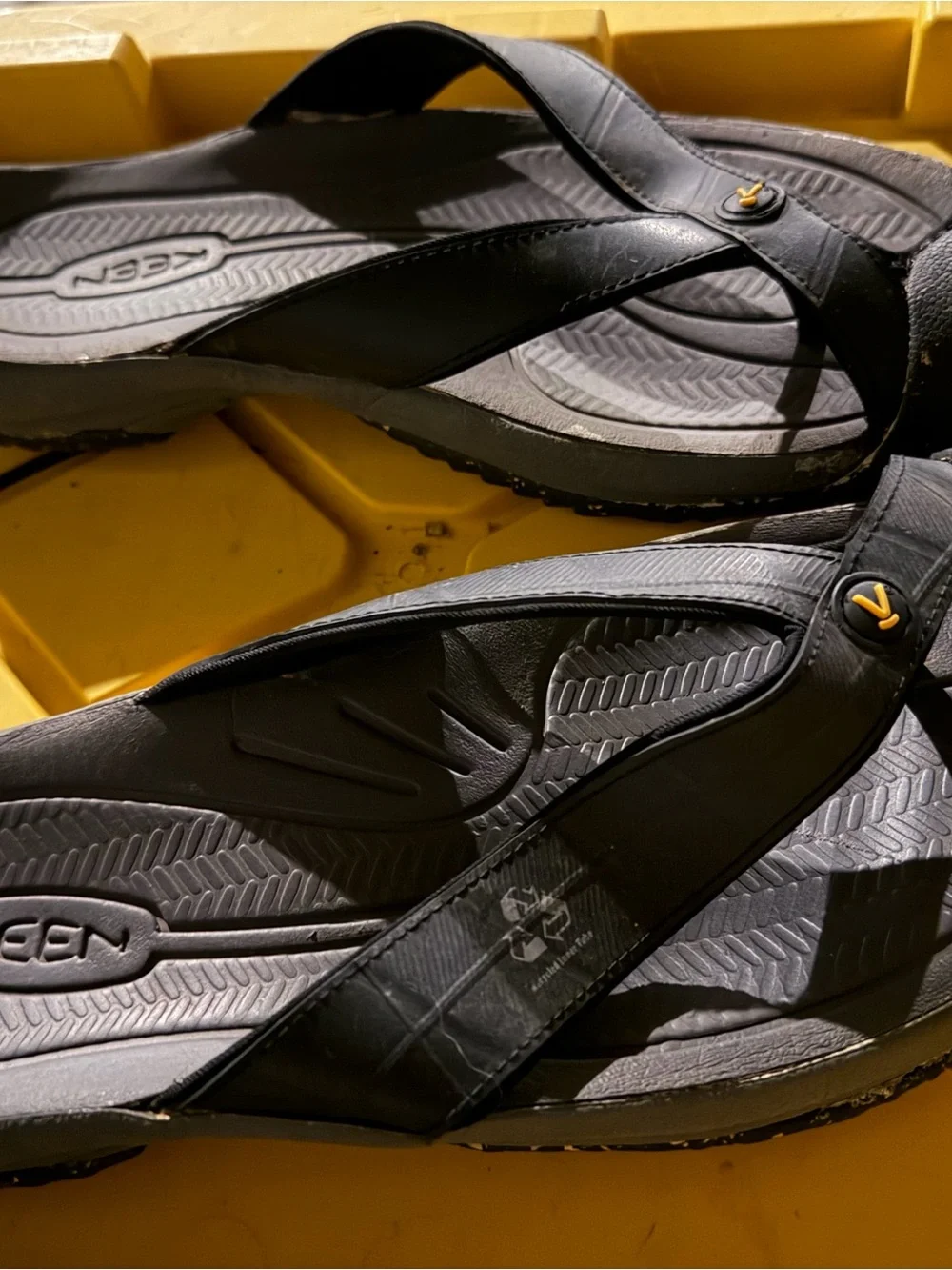 Keen Men’s Black and Gray Flip-Flop Sandals